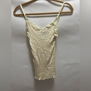 BCBG cream silk tank top